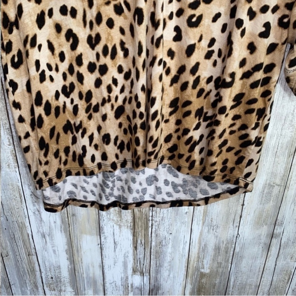 Calvin Klein Leopard High Low Blouse - Picture 2 of 6